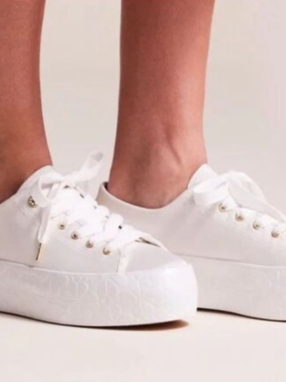 Kate Spade X Keds White Platform Lace-Up Women's Sneakers